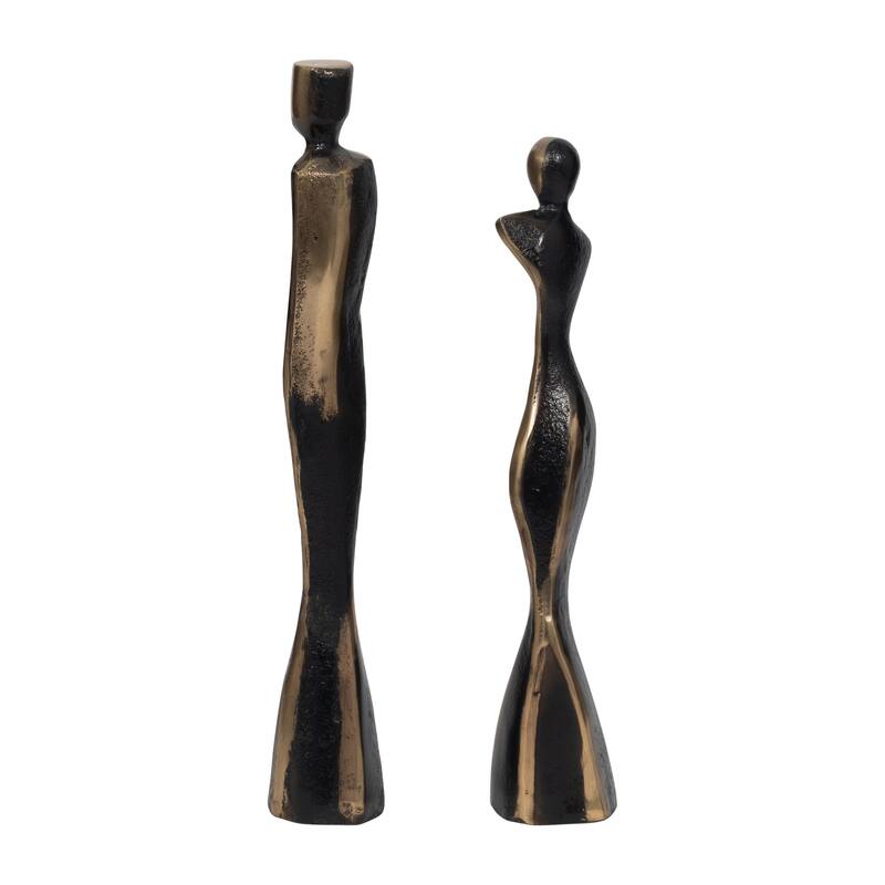 Sagebrook Home's 14/16" Torren Couple Statuary, Bronze, Set Of 2 - 3" x 3" x 16"