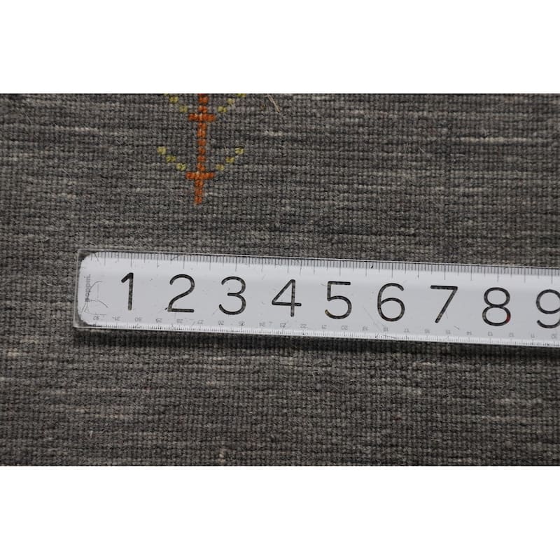Tribal Gray Gabbeh Oriental Area Rug Hand-Knotted Wool Carpet - 8'1"x 9'10"