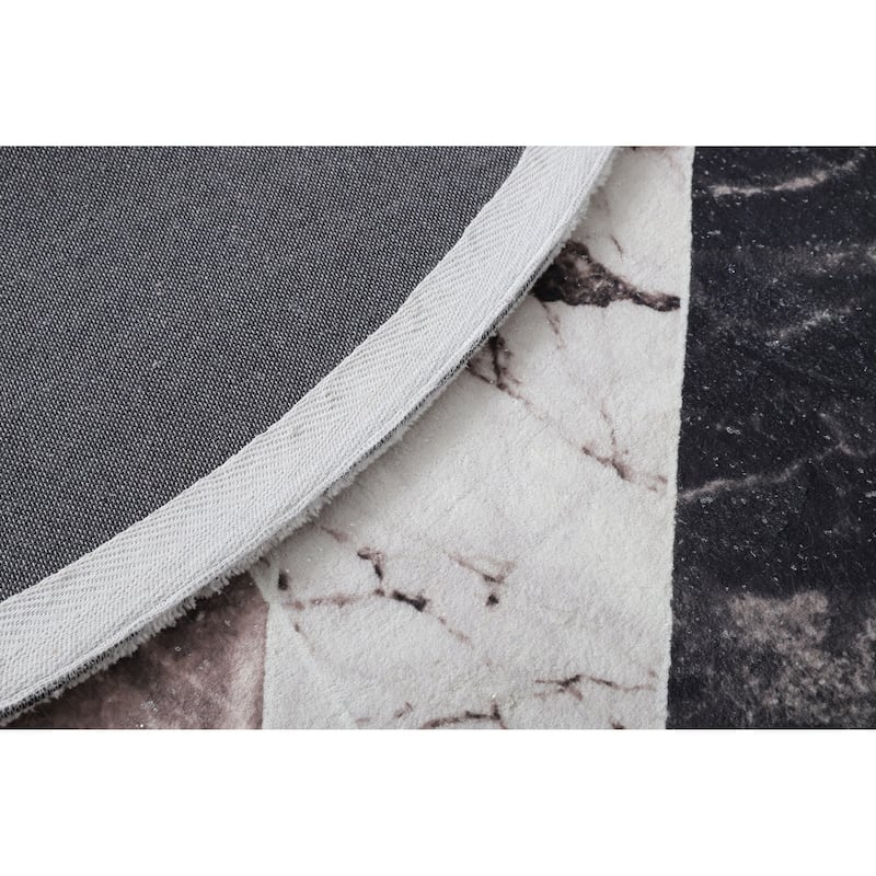 Retro Shag Collection Geometric Abstract Area Rug