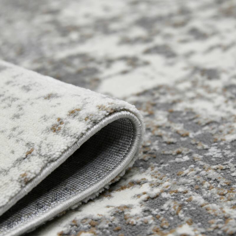 Sylvia Beatrice Ivory Polyester Blend Performance Area Rug