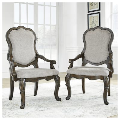 Signature Design by Ashley Maylee Dark Brown Dining Arm Chair - 30.75"W x 27.25"D x 45.75"H