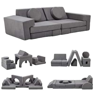 14PCS Fold Out Kids Couch Modular Kids Couch For Playroom
