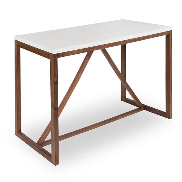 slide 2 of 19, Kate and Laurel Kaya Counter-height Pub Table - 48x24x36 White/Walnut