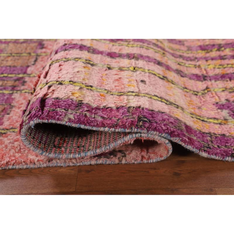 Plush Moroccan Style Rug Hand-Knotted Wool Carpet - 7'8" x 10'11"