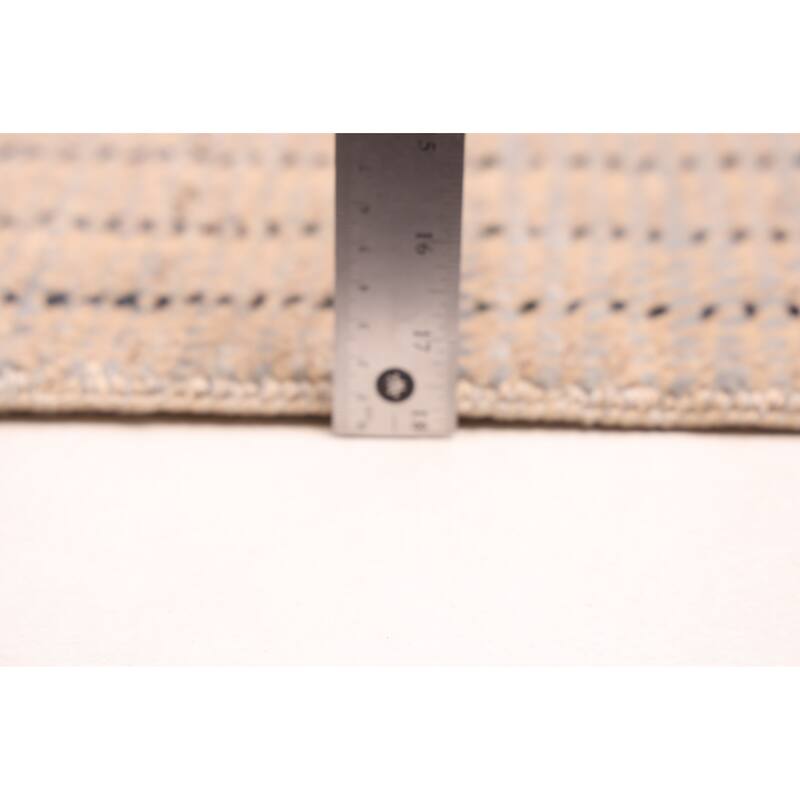 ECARPETGALLERY Hand-knotted Silk Shadow Tan Wool Rug - 6'1 x 9'3