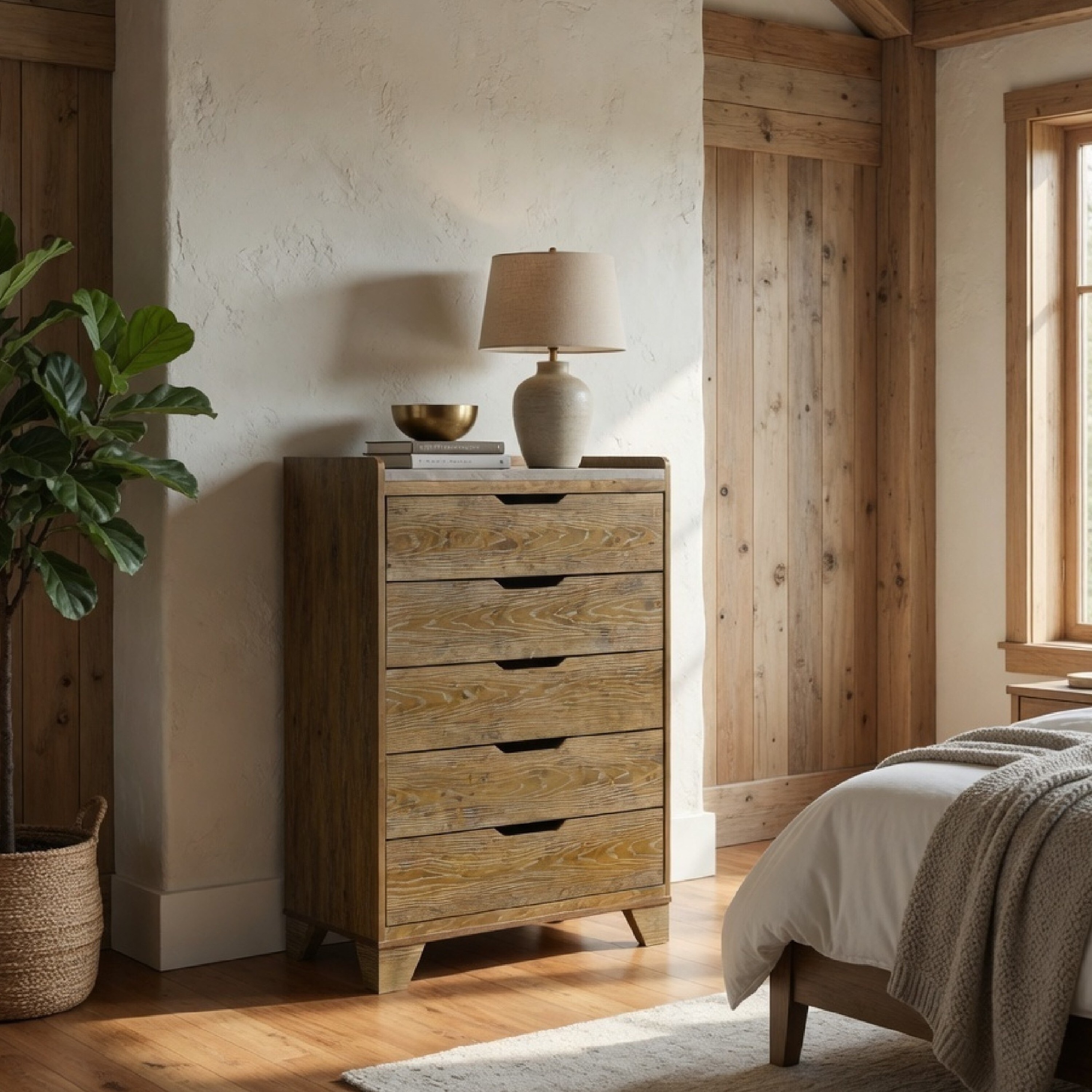 brown wood tall dresser for bedroom Nolan Chest with Faux Marble Top, 5 Drawers, The classy rustic