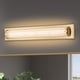 preview thumbnail 1 of 5, C Cattleya 28" Brushed Gold Integrated LED Bathroom Vanity Light Bar with Clear Sandy Glass Brushed-Gold