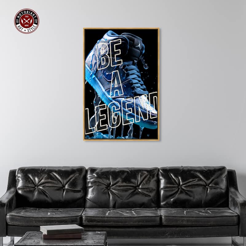 Notoriart Be A Legend Sneaker Drip Framed Sneaker 1 Piece Canvas Wall Art