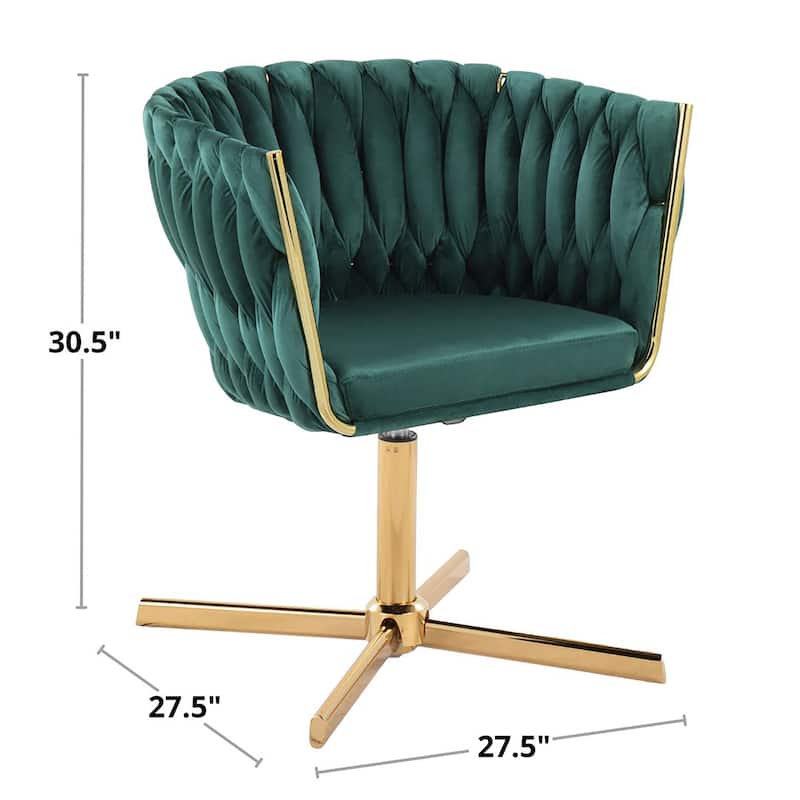 Silver Orchid Braided Erika Swivel Accent Chair