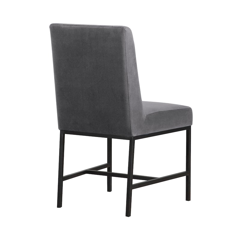 Napoli Velvet and Black Leg Modern Accent Dining Chair- Set of 2
