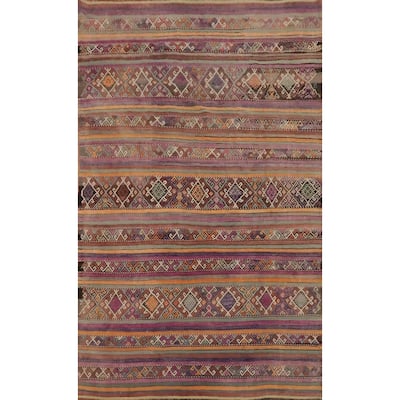 Hand Woven Oriental 100% Wool Carpet Southwestern Tribal Multi-Colored Kilim Area Rug - 8' 6'' X 5' 11''