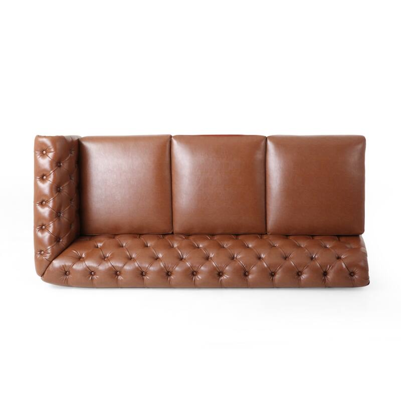 Castalia Chesterfield Tufted 7-seat Sectional Sofa by Christopher Knight Home - 114.00" L x 70.00" W x 31.50" H