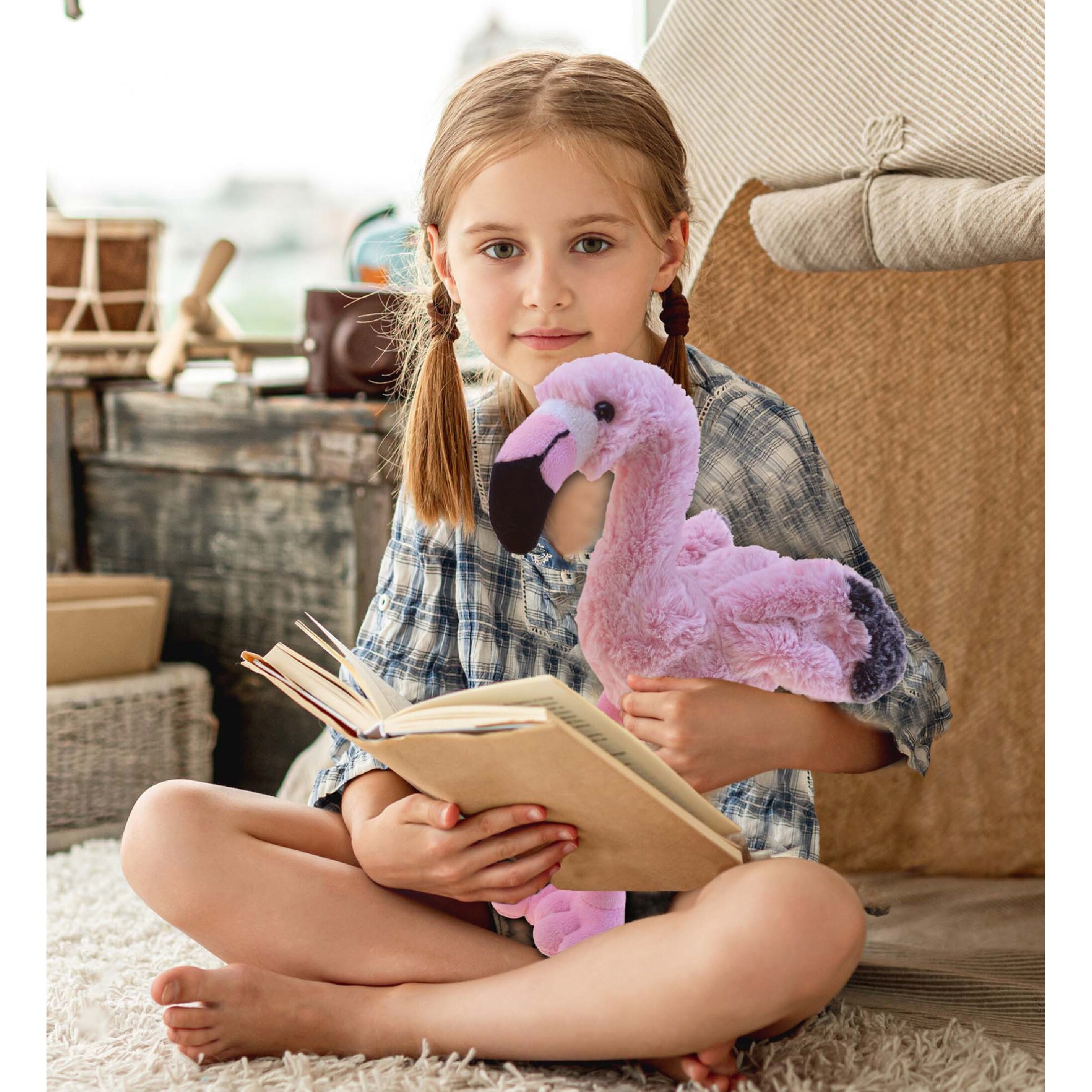 DolliBu Plush Flamingo Stuffed Toys Soft Huggable Flamingo Plush