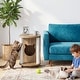 preview thumbnail 7 of 13, Modern Cat End Table with Scratching Posts, Hidden Cat House Furniture with Wheels for Indoor Cats