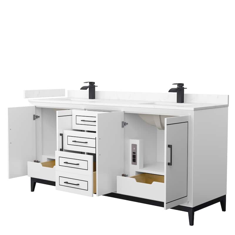 Marlena 72-Inch Double Vanity Set, Cultured Marble Top