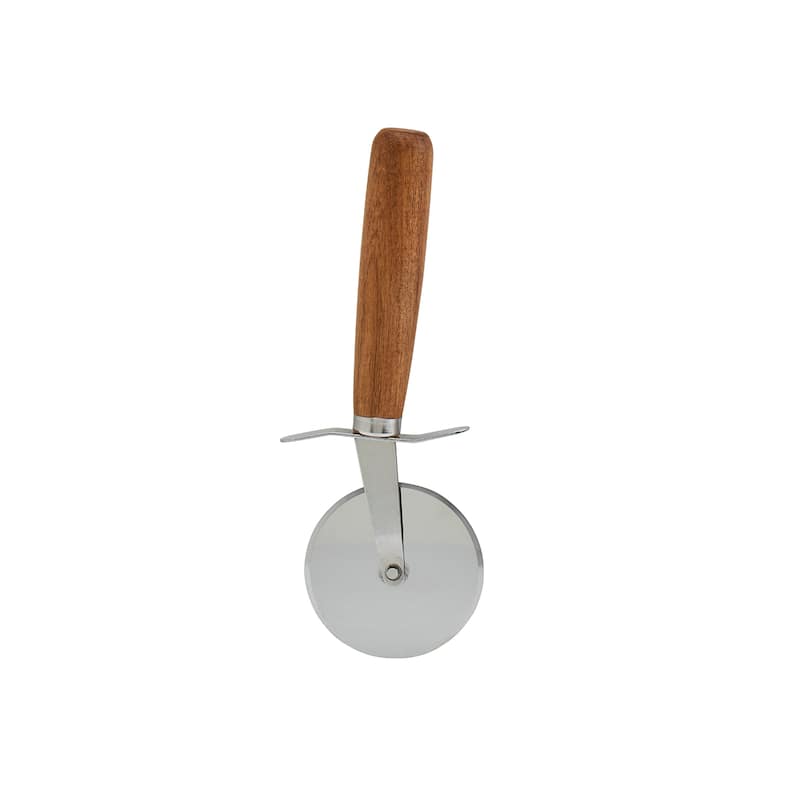 Tabletops Gallery Acacia Wood Round Pizza Board & Cutter