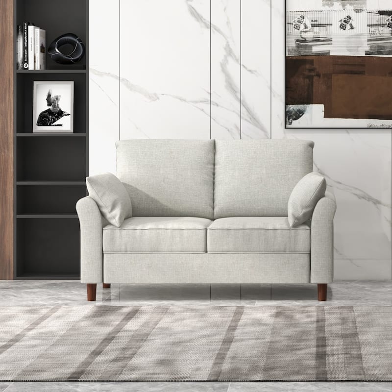 Polyester 3-Seat and 2-Seat Sofa with Cushions - LightGrey