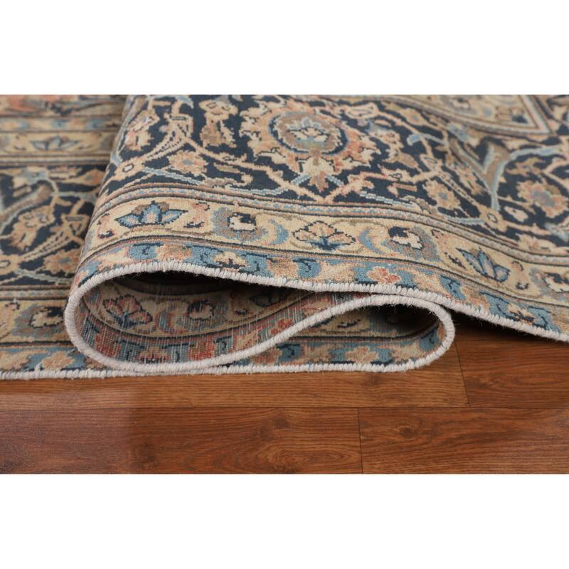 Pink Kashan Persian Large Vintage Area Rug Handmade Wool Carpet - 9'6" x 15'7"