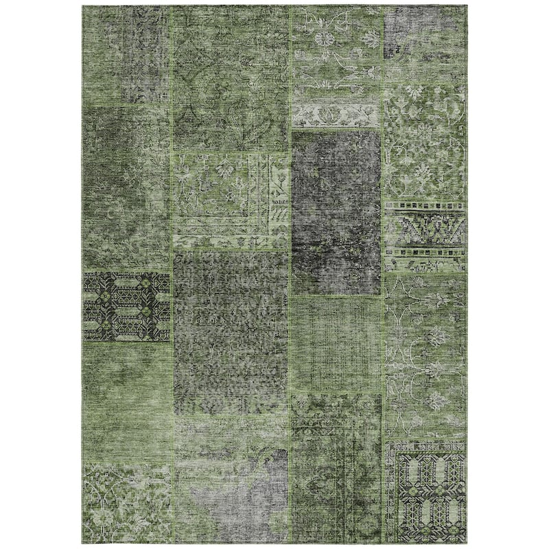 HomeRoots Patchwork Transitional Rectangle Outdoor Rug