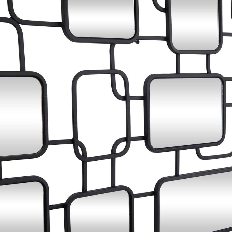 CosmoLiving by Cosmopolitan Artistic Black Metal Geometric Wall Mirror