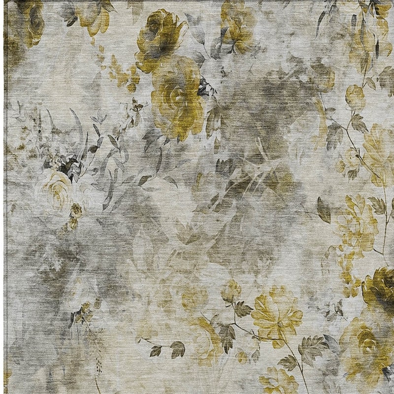 HomeRoots Floral Transitional Rectangle Outdoor Rug