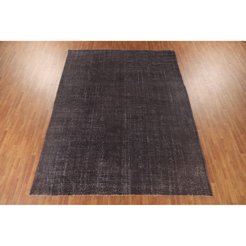 Distressed Over-Dyed Anatolian Turkish Vintage Handmade Wool Carpet - 9'2" x 12'2"