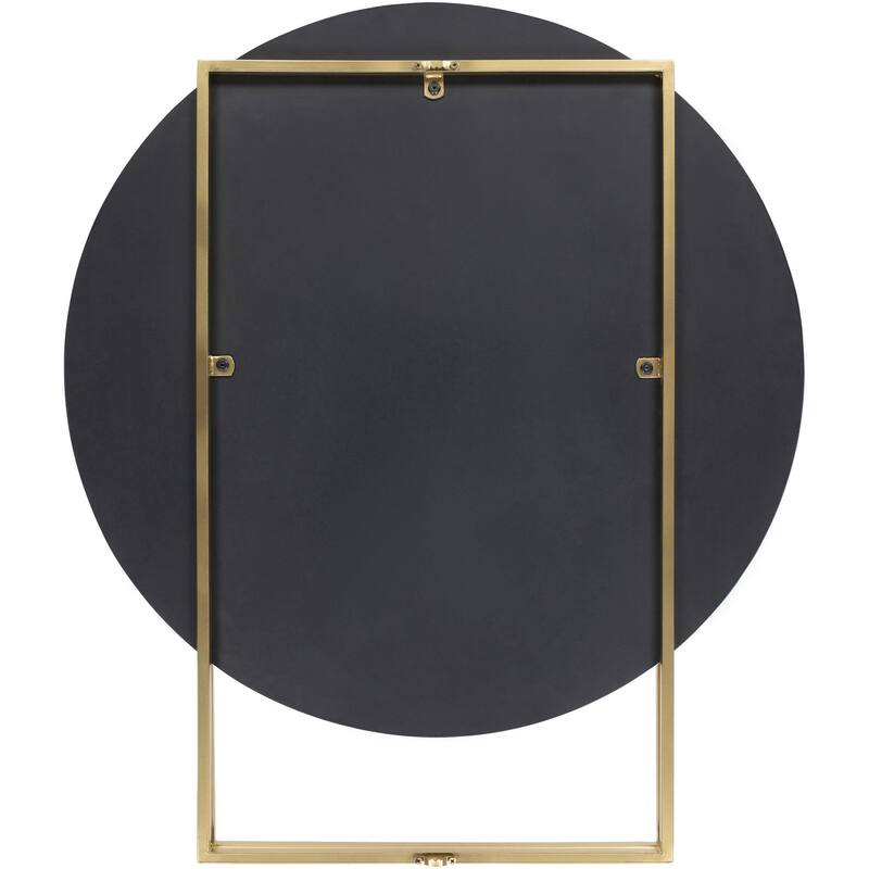 Lylah Glam Gold Frame Floating Round Mirror