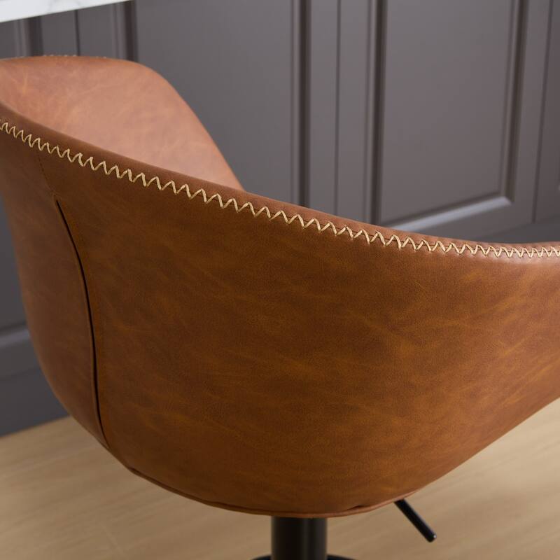Adjustable Swivel Bar Stools,Modern PU Leather Upholstered Counter Height Bar Stool,Kitchen Barstools with Minimalism style