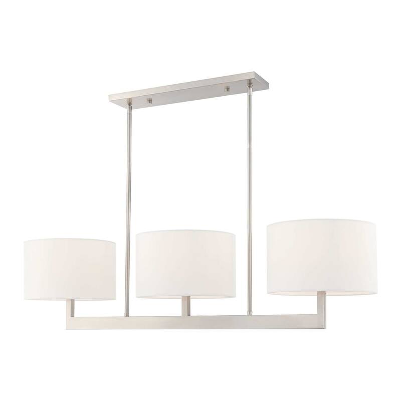 Livex Lighting Hayworth 3 Light 11" Wide Linear Chandelier with Fabric