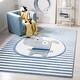 preview thumbnail 3 of 24, SAFAVIEH Carousel Kids Basimah Stripe Dog Rug 2' x 3' - Ivory/Blue
