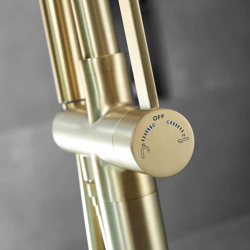 Freestanding Tub Faucets, Shower Mixer Taps, Floor Mounted Tub Filler With Handheld Shower