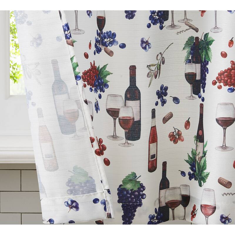 Tribeca Wine Kitchen Curtain Set with Valance & Tiers