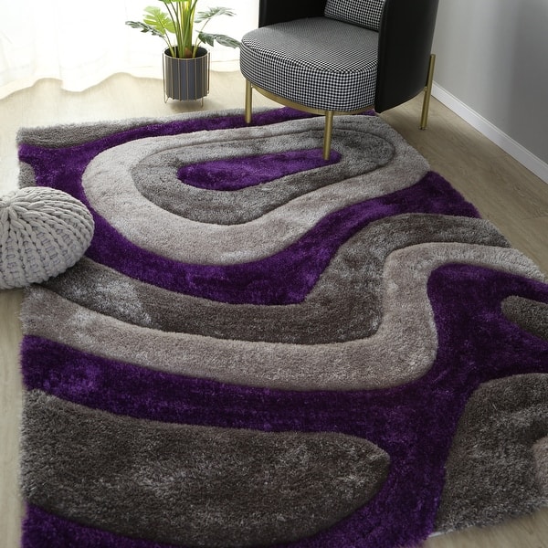 Mateos Shag Abstract Designed Area Rug - Bed Bath & Beyond - 34592941