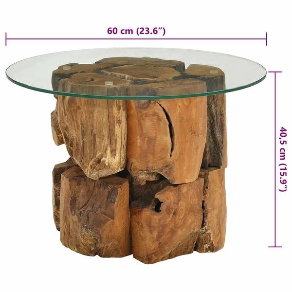 vidaXL Coffee Table Solid Teak Driftwood 23.6"