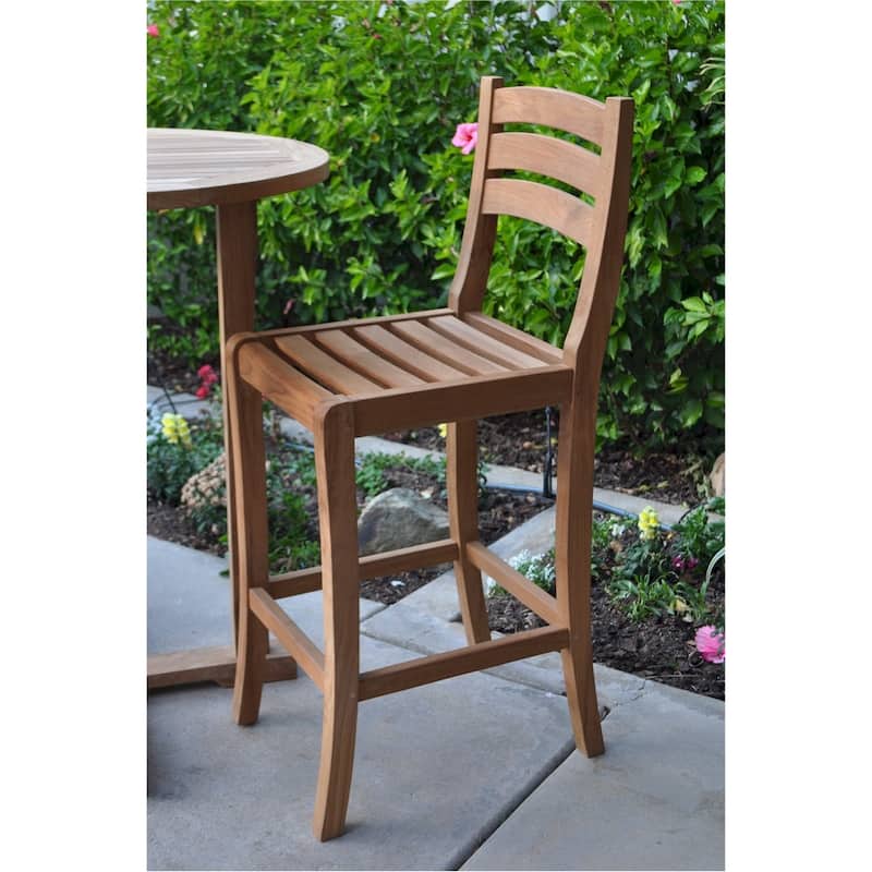 Mandalay Teak Outdoor Bar Stool - N/A - No Cushion