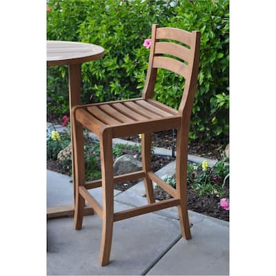 Mandalay Teak Outdoor Bar Stool - N/A