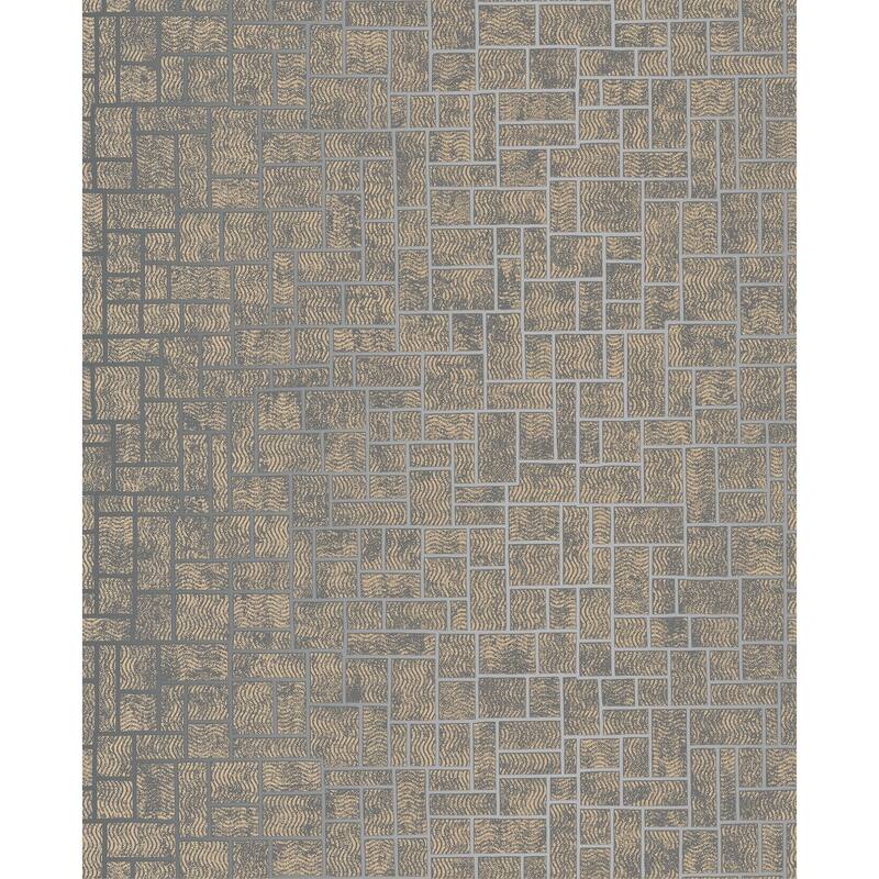 Decorline Etude Charcoal Geometric Wallpaper - 20.5in x 396in x 0.025in