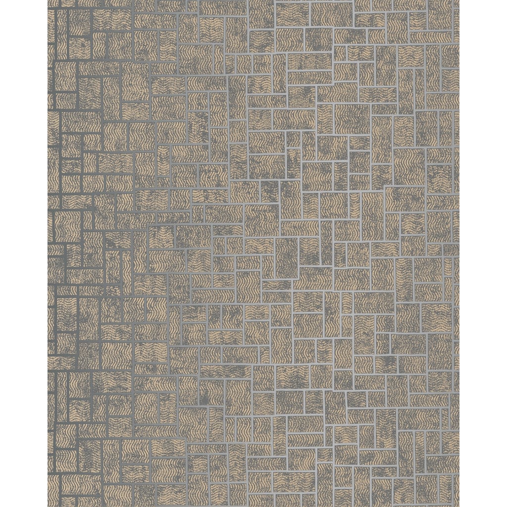 Decorline Etude Charcoal Geometric Wallpaper - 20.5in x 396in x 0.025in