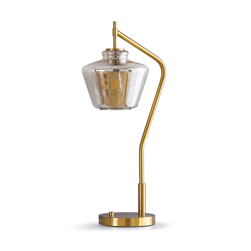 Cafe Glass Shade 26.5" H Table Lamp - BrushedBrass /GlassMercury