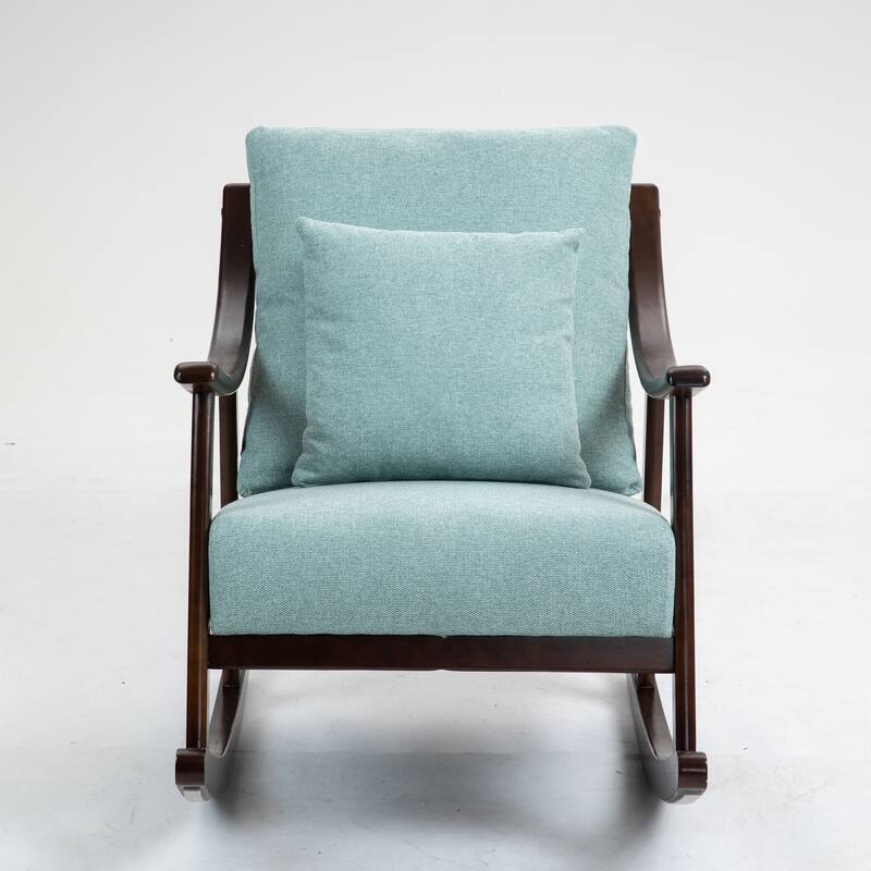 Linen Solid Wood Rocking Arm Chair