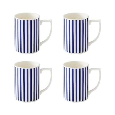 Spode Set of 4 Steccato Stripe Mugs - 12 oz