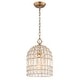 preview thumbnail 37 of 53, Vintage Glam Crystal Bird Cage Lantern Chandelier - Distressed Brass