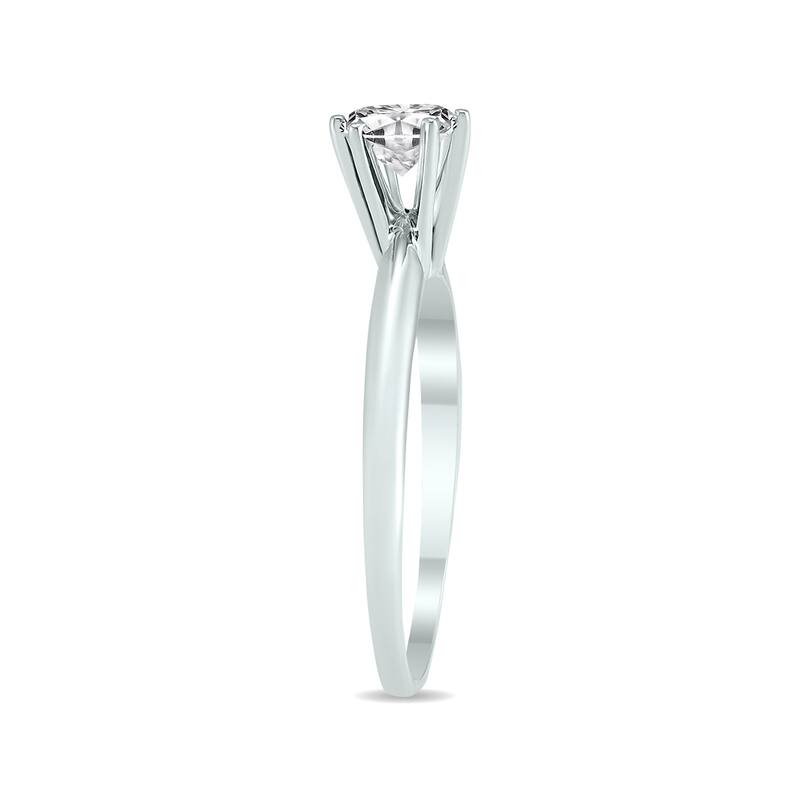 Marquee 1/2 Carat Round Diamond Solitaire Ring in 14K White Gold