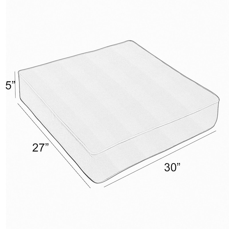 Sunbrella Canvas Granite Corded Outdoor Deep Seating Chair Cushion - 30 in w x 27 in d