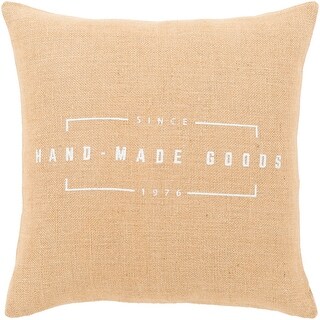 Karson Wheat Modern Farmhouse Poly Fill Throw Pillow (20" x 20")