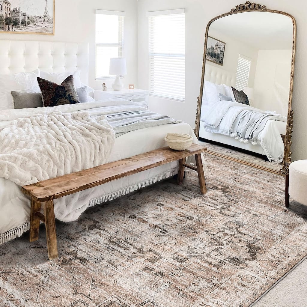 Mcow Retro Machine Washable Non Slip Vintage Area Rugs - 8'X10'