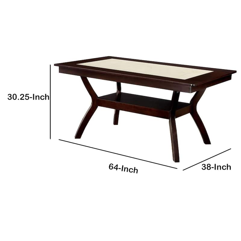 Brent Two-Color Dining Table, Dark Cherry & Ivory Finish