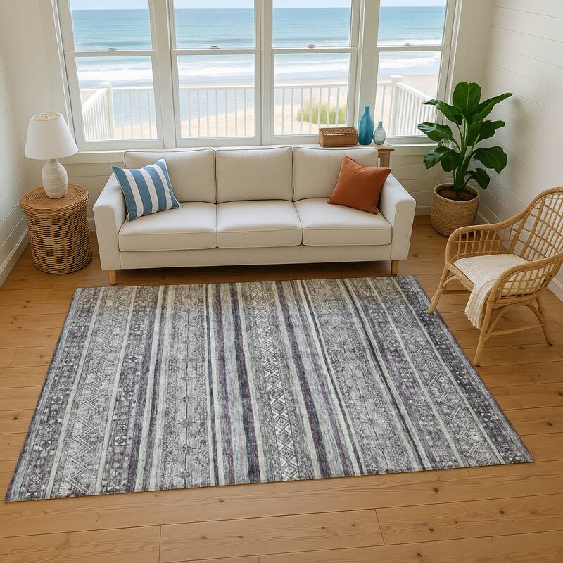 Premium Washable Super Soft Boho Stripes Mayfield Rug