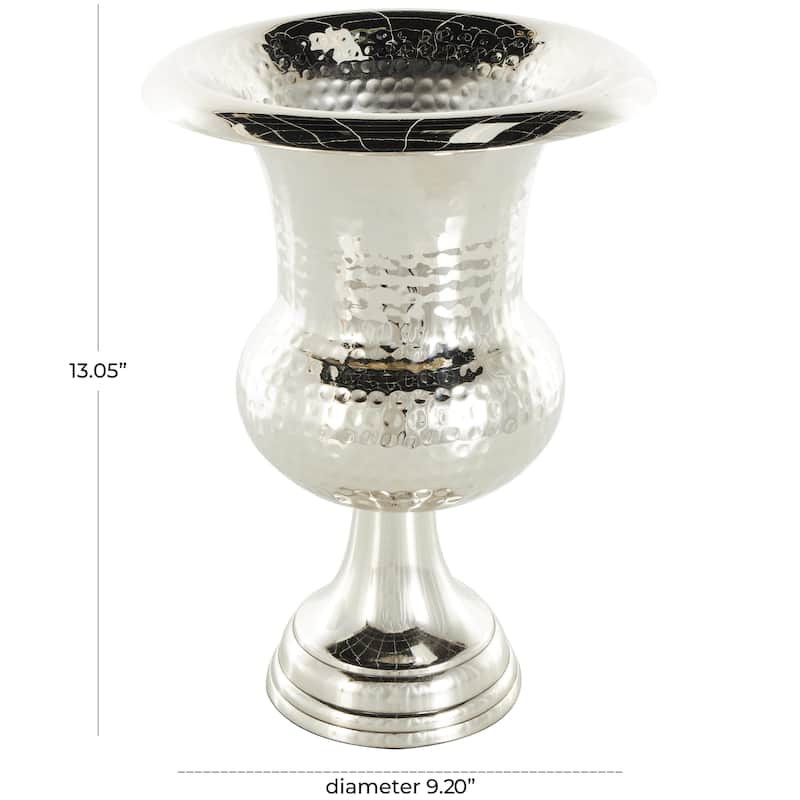 Aluminum Metal Goblet Inspired Hammered Decorative Vase - Silver or Gold - Roche River Decor