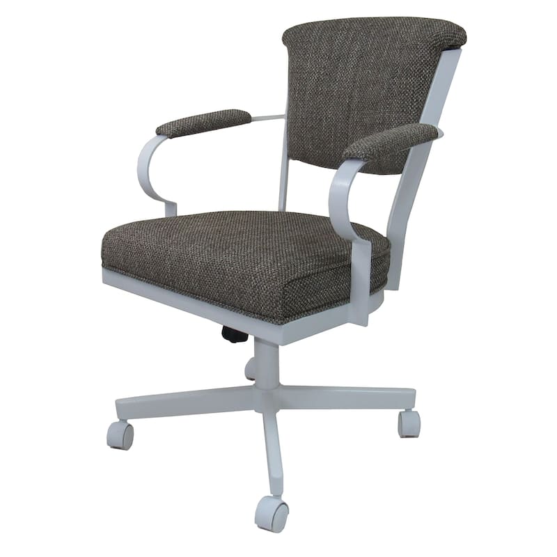 Miami Swivel Metal Caster Chair on Reading Base - 18" High Seat - Plumley Cocoa - Brown